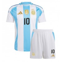 Argentinien Lionel Messi #10 Fußballbekleidung Heimtrikot Kinder Copa America 2024 Kurzarm (+ kurze hosen)